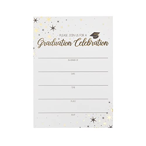 60 Pack Blank Graduation Party Invitations With Envelopes, Celebration Supplies, White (5 X 7 In) #TOP3