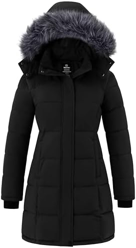 wantdo Women's Waterproof Winter Coat Warm Long Puffer Jackets wi...