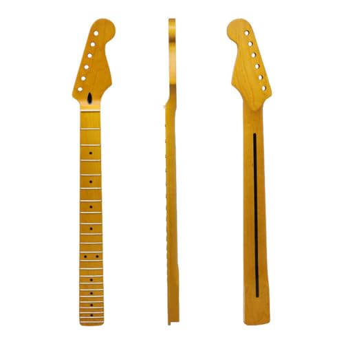 Manche de guitare érable canadien 22 frettes jaune mat pour lutherie précise