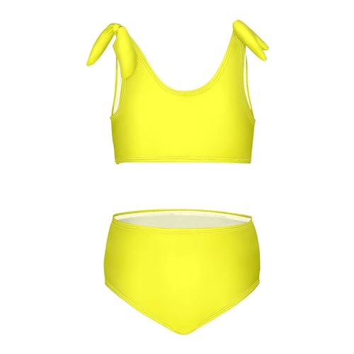 Girls Swimsuits Bikini Set,Two Piece Swimsuit Bathing Suit Girls' Swimwear Yellow Solid Color Pure Plain