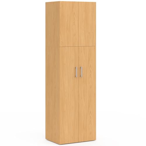 IDMarket - Armoire 2 Portes Juliana Bois penderie 50 cm avec étagère