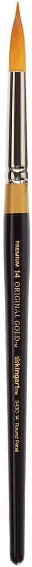 Premium Original Gold 9430-2 Round Floral Petal Series Artist Brush, Golden Taklon Synthetic Hair, Short Handle, for Acrylic, Watercolor, Oil and Gouache Painting, Size 2
