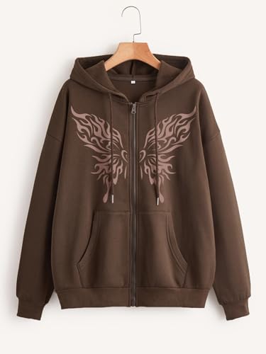 TAGAS Store TAGAS Printed Zip-up Hooded Sweatshirt for Women - Image 3