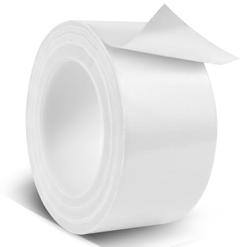 White Duct Tape Heavy Duty, 1.88 Inch x 35 Yard Waterproof Strong Adhesive Duct Tape for Indoor Outdoor Repairs Tear by Hand, 1 Roll