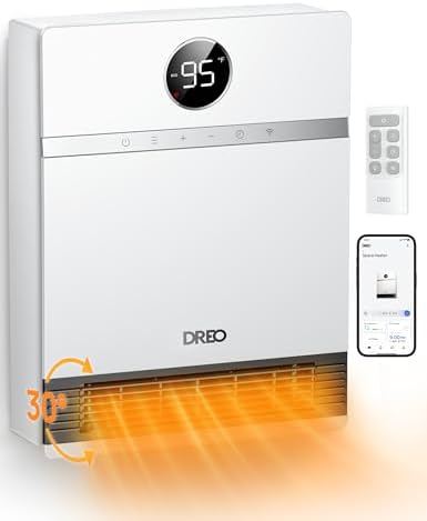 Amazon.com: Dreo Smart Wall Heater, IP24 Easy-mounted PTC Space Heater ...