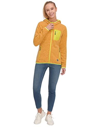 Little Donkey Andy Women's Lightweight Warm Polar Fleece Running Jacket Hooded Full-Zip Thermal Coat Hiking Travel Casual Yellow M #TOP3