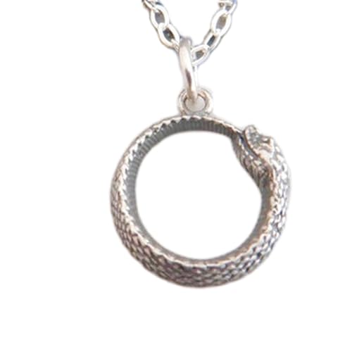Collier ouroboros symbolisant l'espoir infini, bijou poétique dragon en argent