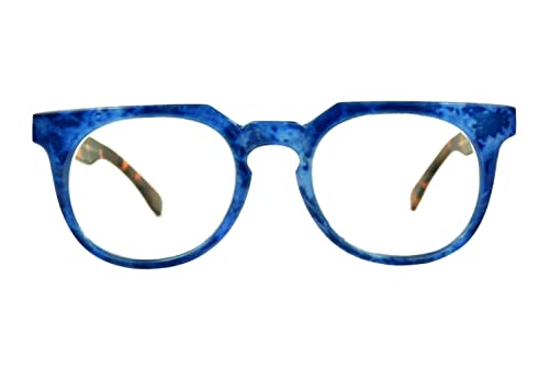 K-EYES - Lunette Loupe Homme Femme - Lunettes de Lecture - Forme Géométrique - Couleur Bleu - Branches Flexibles - Modèle K15 - Conçu en France Cover