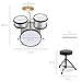 Best Choice Products 3-Piece Beginner Drum Set for Kids Juniors, w/Throne Stool, Cymbal, Drum Sticks, Bass Drum Pedal, 2 Toms - Silver Sparkle