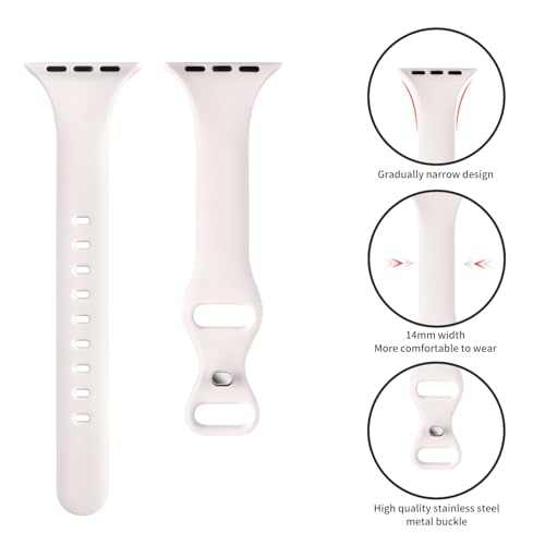 Image of Acrbiutu Bands Compatible with Apple Watch 38mm 40mm, Slim Thin Narrow Replacement Silicone Sport Strap for iWatch SE Series 1 /2 /3 /4 /5 /6, Ironstone 38mm /40mm
