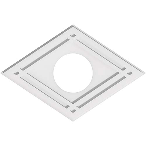 Image of Ekena Millwork CMP26X17DD-07000 Diamond Architectural Grade PVC Contemporary Urethane Ceiling Medallions 26 inchW x 17 3 /8 inchH x 7 inchID x 9 inchC x 1 inchP