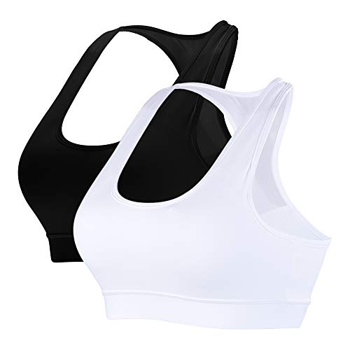 Litthing Racerback Sports Bras for Women, Mesh Back Breathable Activewear Bra with Removable