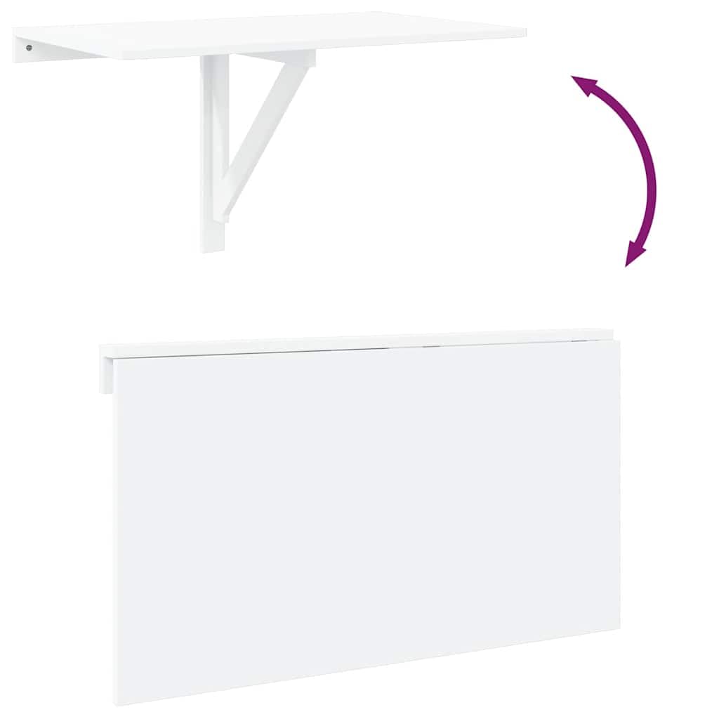 vidaXL Mesa Plegable de Pared Blanca 100x60 cm Mesita Auxiliar Abatilble Muro