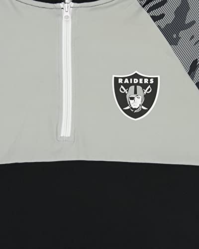 Zubaz NFL Men's Team Color Block Lightweight 1/4 Zip Hoodie With Camo Lines, Las Vegas Raiders, Small - Image 3