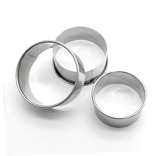 SOLUSTRE 1set Stainless Steel Dumpling Wrapper Mould Round Pastry Tool for Cookie and Ravioli Shapes Kitchen Bakeware Easy to Store 3pcs