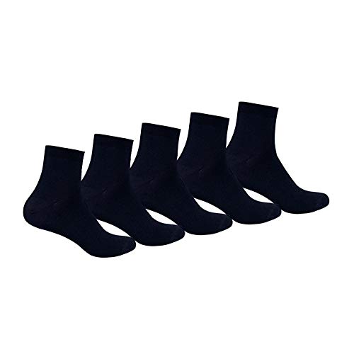 Kid's Combed Cotton School Socks Pack of 5 (Navy) SIZE: 5 TO 6 YEARS