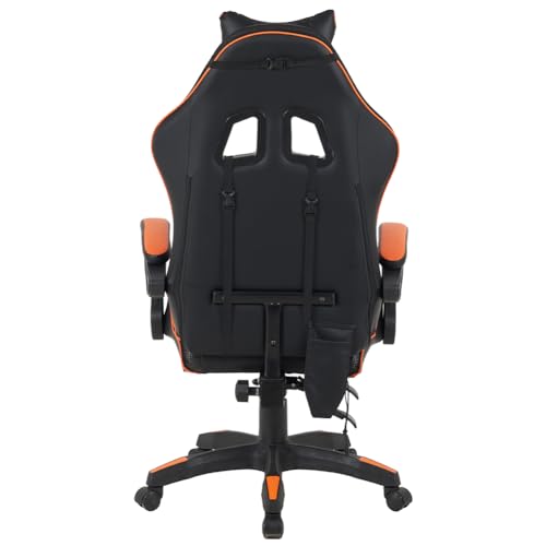 Sedia Gaming Poltrona da Ufficio Direzionale Ruote Girevole Sportiva Racer Direzionale Office Racing Presidenziale Casa Studio Sedia Da Scrivania Uffici Altezza Regolabile (Arancione con Led) - Sedia gaming - Immagine 3