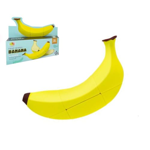 Bucaxit Speed Cube Banana Special Shaped Magic Cube 3×3 1:1 Realistic Fruit 3D Puzzle Brain Teasers Educational Toy for Cube Lovers