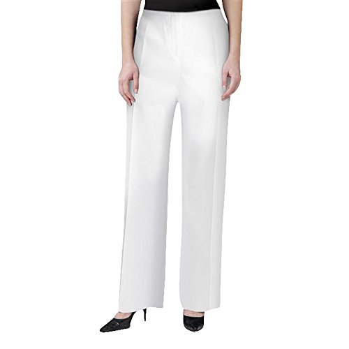 Misook Wide Leg Pant, Pull On Closure, Machine Or Hand Wash Cold, Imported - White (Large) #TOP2