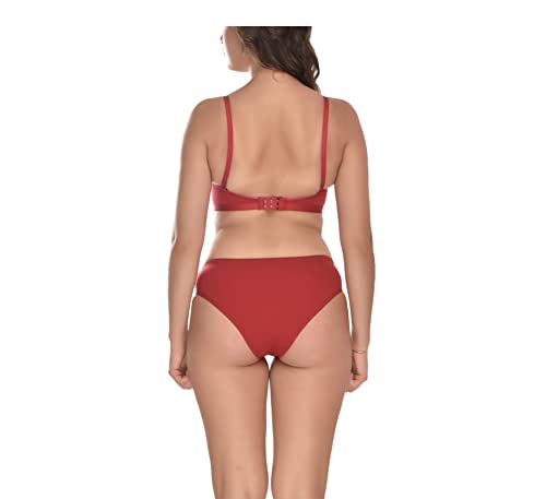 Image of Elina Women's Full Coverage Non Padded with Detachable Strap Cotton Hosiery Bra and Panty Set (Lovia Set)