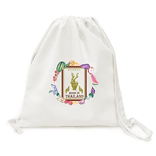 Sac en tissu pliable à sangle pour fruits et légumes de style thaïlandais