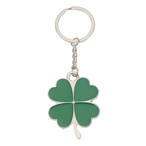 Luoem Porte-clés Lucky Trèfle à quatre feuilles Fortune Keychain Porte-clés Charm étincelant de trèfle Saint Patrick Jour