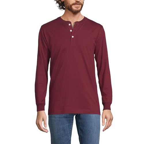 Lands' End Men's Super-T Long Sleeve Henley Shirt