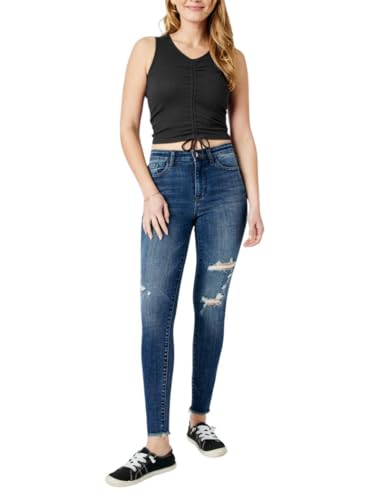 Judy Blue Women's High Waist Raw Hem Skinny Jeans