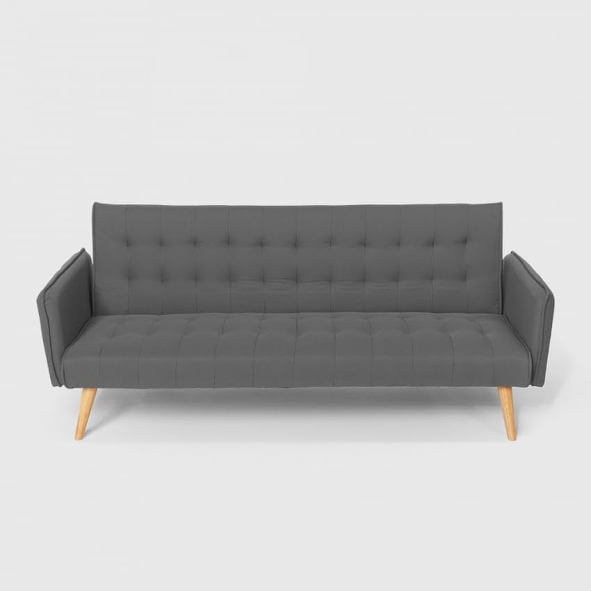 Produce Shop Divano Letto clic clac 3 posti in Tessuto reclinabile Design Nordico Malibu - Grigio Scuro