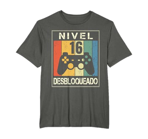 Nivel 16 Desbloqueado Gamer 16 Años 2006 Divertido Chico Camiseta
