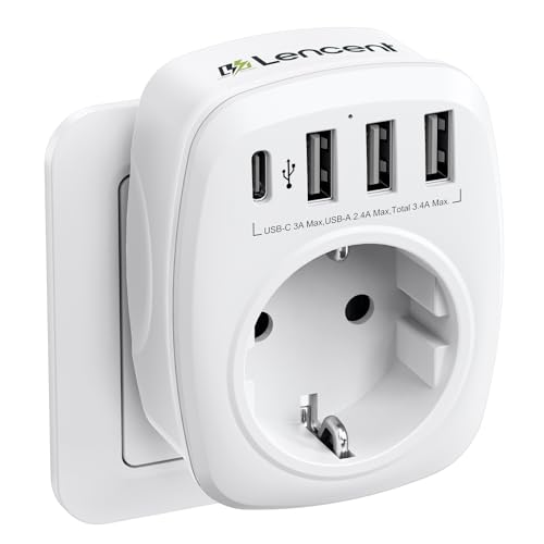 Enchufe CA con 3 puertos USB y un puerto tipo C