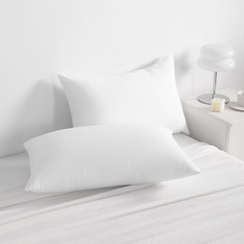 Set 2 Almohadas Queen Fibra de poliéster Blanca miniatura 3