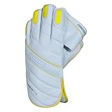DSC Condor Flite Cricket Wicket Keeping Gloves | Color: White | Size: Mens | for Boys & Mens | Material: Leather | Better Flexibility and Grip | Full Protection