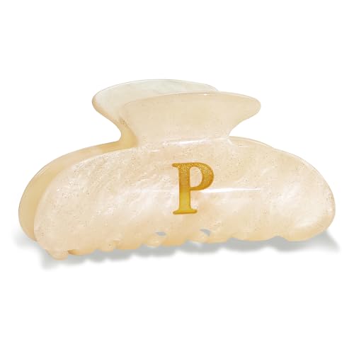 Image of Acrylic Letter Hair Clips for Women - Monogram Hair Claw Alphabet Large Hair Clip, Fashion Glitter Claw Clips Elegant And Durable Hair Accessory, Letter P