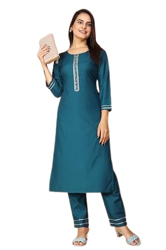 Image of Women Kurta Pant Dupatta Set FJ /White Kurti with Pant OR DUPTTA