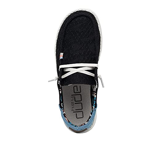 Image of HEYDUDE Women's Wendy Boho Black Size 4 | Women's Shoes | Women's Lace Up Loafers | Comfortable & Light-Weight