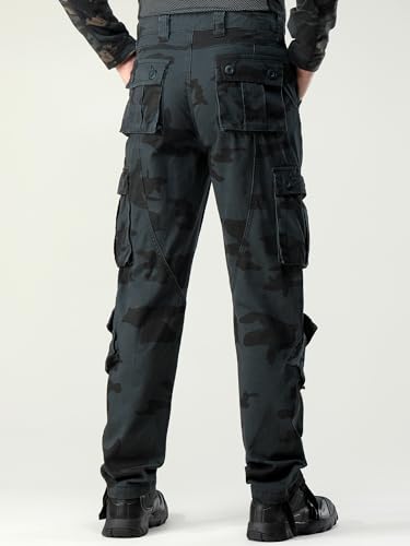Men's Camo Cargo Work Pants Cotton Tactical Ripstop Casual Combat Pants with 8 Pockets - Image 5
