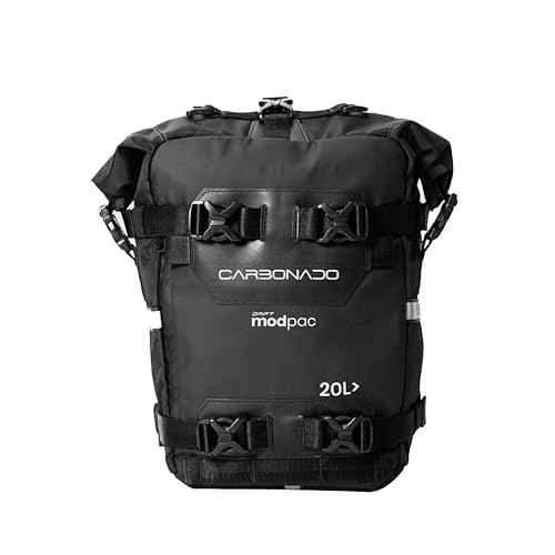 Image of Carbonado Polyester Modpac 20L|100% Waterproof Motorcycle Tailpack|Saddle Bag|Crash Guard Bag (Black)A