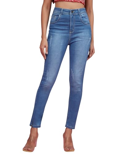Image of Miss Chase Women's Skinny Fit High Rise Regular Length Denim Stretchable Jeans