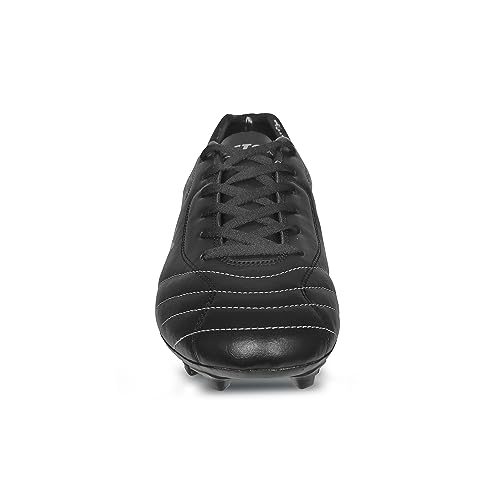 Image of Vector X Dynamic Football Shoes for Men Sports and Athletic Footwear with PVC Synthetic Leather Having EVA Insole Lightweight and Comfortable Soccer Shoe Jet Black