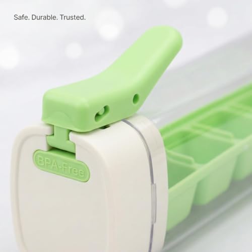 Molde de hielo de silicona portatil con manija verde miniatura 4