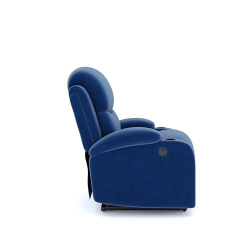 Image of The Couch Cell | One Seater Electric Recliner Chair | Suede Velvet Upholstered Motorized Recliner | Single Seater Comfortable Recliner for Living Room Bedroom Home Seating