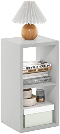 Furinno Open Back Decorative Storage Organizer Cubicle, 2 Cubes, Light Gray