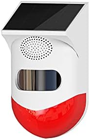 CNZON Solar Sound Strobe Light Alarm with Motion Detector and Remote Controller 120db Sound Security Siren Light IP67 Waterproof 24 Hours+4 Mode for Home, Farm,Barn,Villa,Yard,Garden