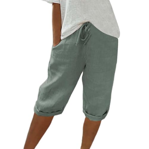 WDCHAOYUE Sommerhose Damen, Kurze Hose Damen Knielang, Dünne Sommerhose, Wandershorts Damen, Kurze Hosen Damen Sommer 3/4, Kurze Jeans Damen Sommer, Hosenrock Damen Kurz, Leichte Hose Damen Sommer,