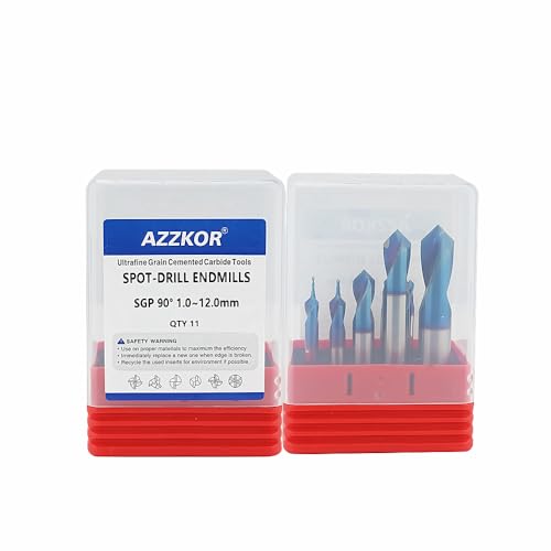 Image of Spot Drill Carbide Center Bit 90 1.0~12.0mm Steel HRC65 Chamfer Location Prepare Guide Pilot Hole CNC Machine Tool SGP Series 11PCS