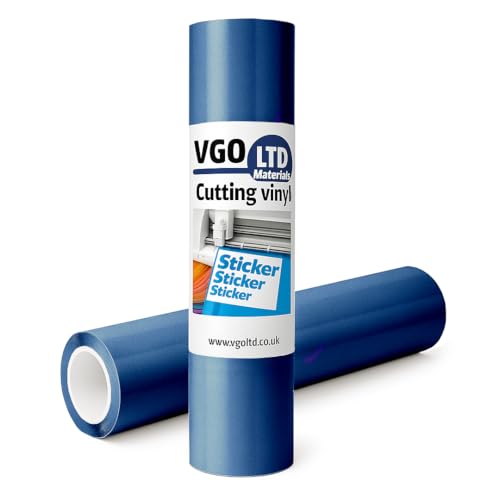 vgoltd Permanente glänzende selbstklebende Vinyl-Rolle für Tassen, Tassen, Fenster, Zuhause, Aufkleber und DIY-Projekte (Dunkelblau, 60 x 200 L)