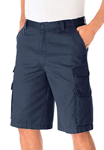 KingSize 12" Side Elastic Cargo Shorts Navy