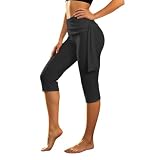 Generisch Pantaloncini da donna con elastico in vita, lunghezza gamba da 17,8 cm, pantaloncini casual da donna a gamba corta, lunghezza gamba da 17,8 cm, Nero , S