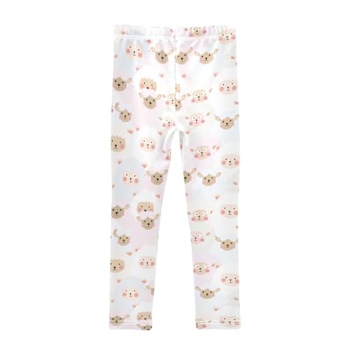 Colorful Sheep Girls Leggings,Workout Leggings for Girls Toddler Athletic Legging Size for 3-10T2